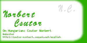 norbert csutor business card